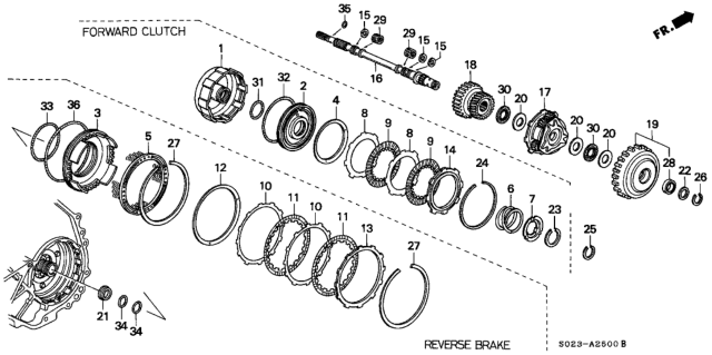 1996 Honda Civic Plate, Reverse Brake End (4) (4.2MM) Diagram for 22554-P4V-003