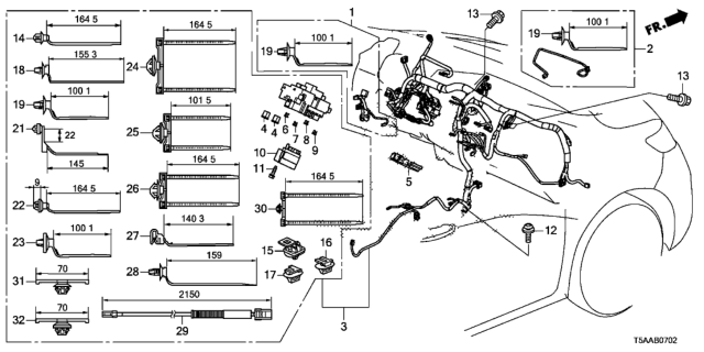 2019 Honda Fit Wire Harn Inst Diagram for 32117-T5R-AH0
