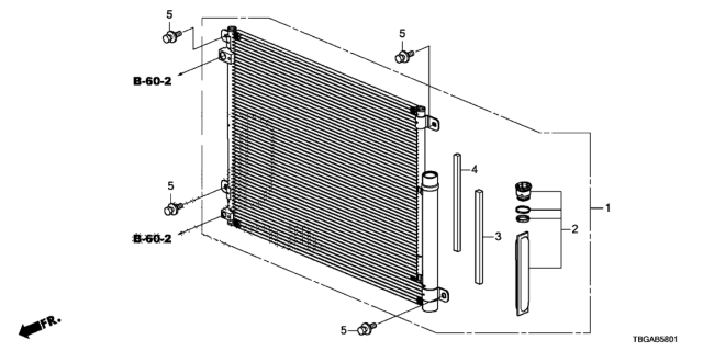 2020 Honda Civic 2 Door LX KA CVT A/C Air Conditioner (Condenser) Diagram