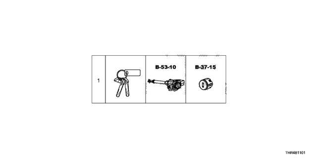 2022 Honda Odyssey Cylinder Set, Key Diagram for 06350-THR-A51