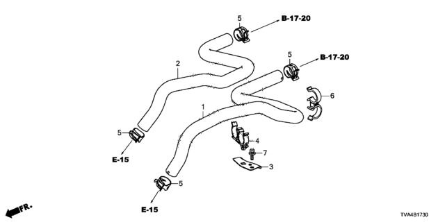 2020 Honda Accord Hose, Water Inlet Diagram for 79721-TVA-A00