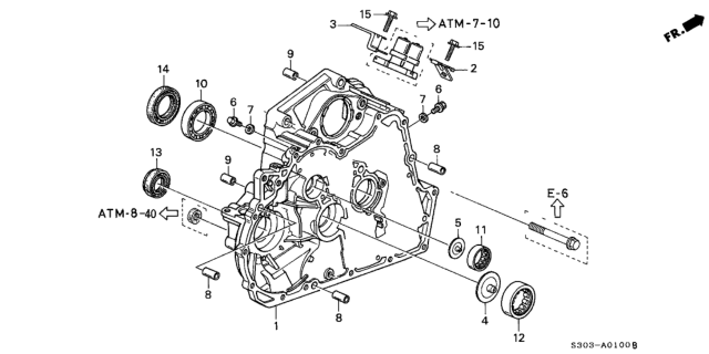 1997 Honda Prelude Case, Torque Converter (DOT) Diagram for 21111-P6H-305