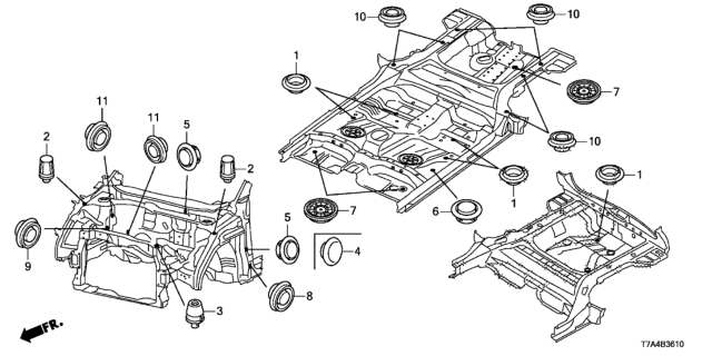 2020 Honda HR-V Grommet (Front) Diagram