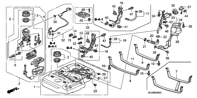 2005 Honda Odyssey Nut & Gasket Set, Fuel Lock Diagram for 17046-SHJ-A00