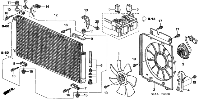 2006 Honda CR-V Filter Sub-Assembly Diagram for 80101-SFE-003