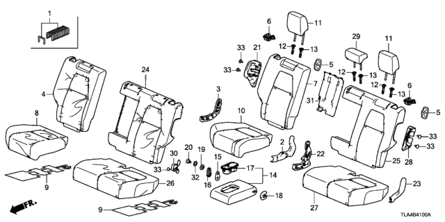 2018 Honda CR-V Pad, Right Rear Seat-Back Diagram for 82127-TLA-A51