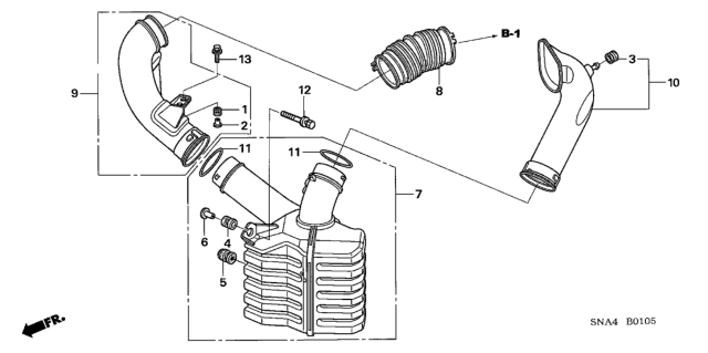 2007 Honda Civic Resonator Chamber (1.8L) Diagram