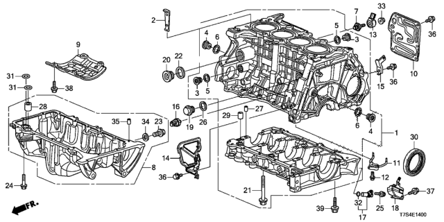 2019 Honda HR-V Cylinder Block - Oil Pan Diagram