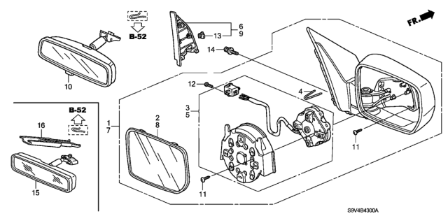 2003 Honda Pilot Actuator Sub-Assembly, Driver Side Diagram for 76215-S9V-A01