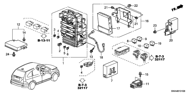 2007 Honda CR-V Sensor Assembly, Yaw & G Diagram for 39960-STK-A01