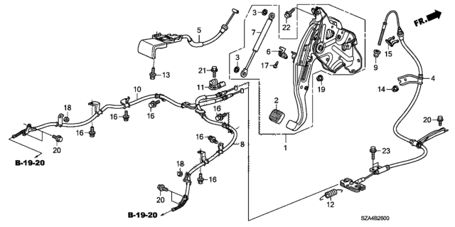 2014 Honda Pilot Tube Assembly, S/R Crss Diagram for 47520-SZA-A02