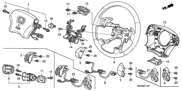 2003 Honda Accord Grip (Taupe) (Leather) Diagram for 78501-SDA-A91ZB