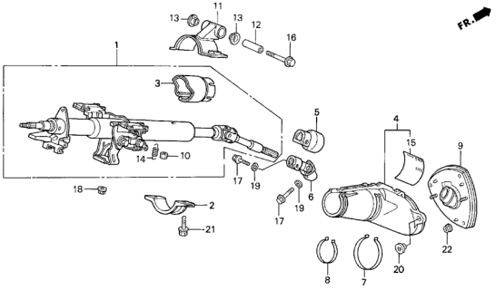 1994 Honda Prelude Cover, Steering Joint (Driver Side) Diagram for 53320-SS0-A00