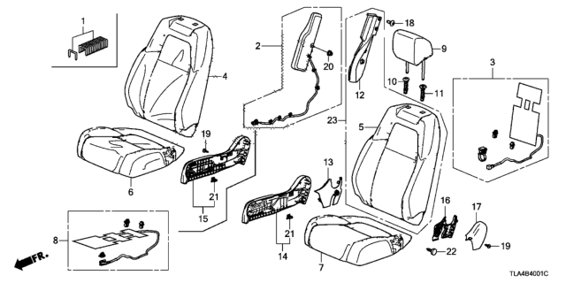 2021 Honda CR-V Cover Set, Passenger Side Trim (Wisteria Light Gray) (Leather) Diagram for 81125-TLA-A51ZC