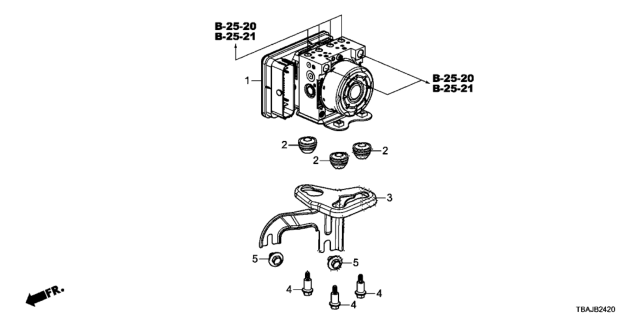 2019 Honda Civic Modulator Assembly, Vsa (Rewritable) Diagram for 57100-TBF-C31