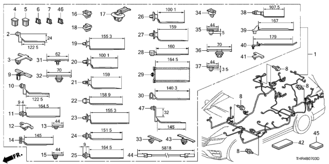 2021 Honda Odyssey Clip,Band Harn (O Diagram for 91559-T2A-003