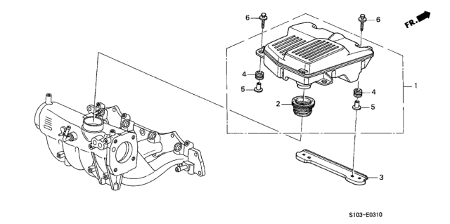 2001 Honda CR-V Chamber Assembly, Intake Manifold Diagram for 17160-PHK-000