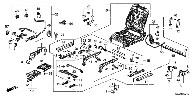 2010 Honda Pilot Switch Assembly, Passenger Side (4 Way) Diagram for 81253-SDB-A71