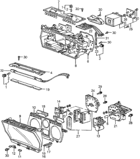 1983 Honda Accord Panel, Print (Denso) Diagram for 37108-SA5-004