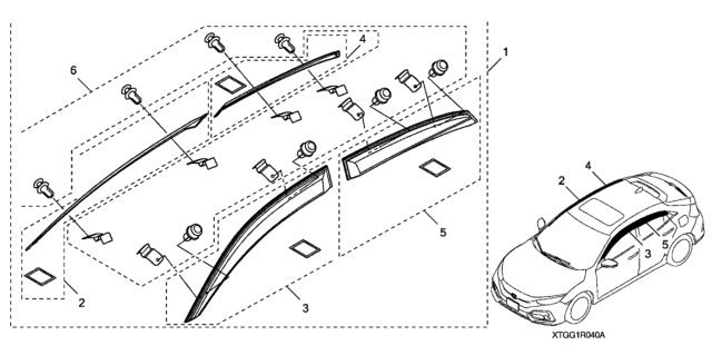 2020 Honda Civic Door Visor (Sport & Type R) Diagram