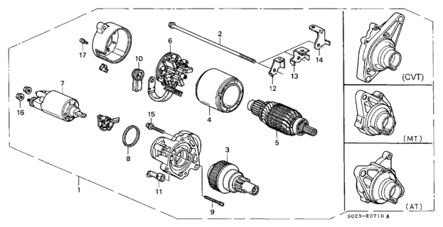 2000 Honda Civic Armature Assembly Diagram for 31207-PCA-901