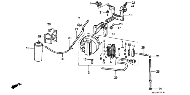 1989 Honda Accord Actuator Assembly Diagram for 36520-PH4-A13