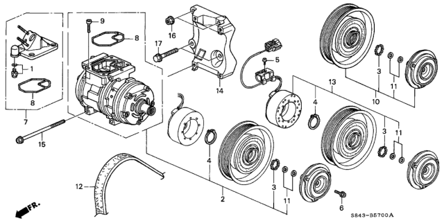 2000 Honda Accord A/C Compressor Diagram