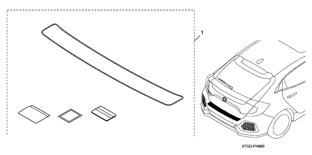2020 Honda Civic Rear Bumper Applique Diagram