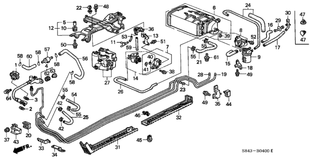 1998 Honda Accord Cover, RR. Fuel Pipe Diagram for 17753-S84-A01