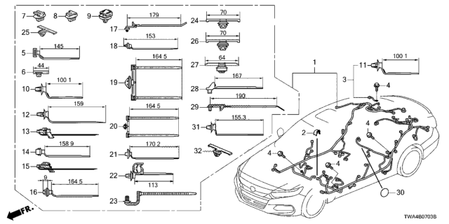 2021 Honda Accord Hybrid WIRE HARNESS, FLOOR Diagram for 32107-TWA-AC1