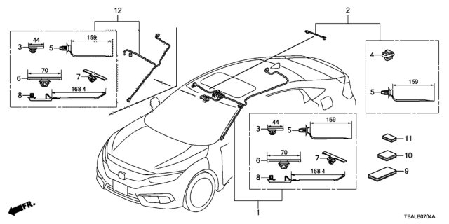 2021 Honda Civic WIRE, INTR & SUNROOF Diagram for 32155-TBA-A31