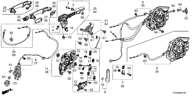 2020 Honda Odyssey Latch, Driver Side Slide Door Diagram for 72650-THR-A12