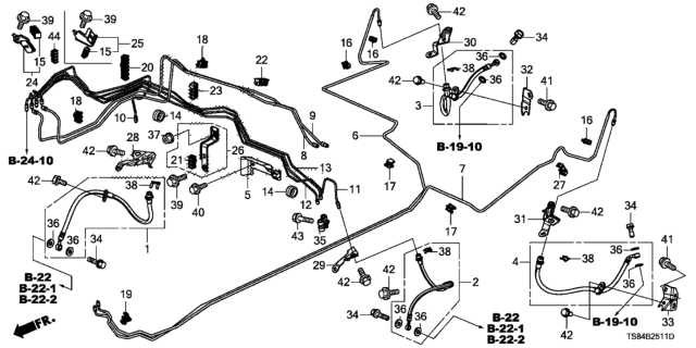 2012 Honda Civic Clip, Brake Pipe Diagram for 46391-TR3-A01