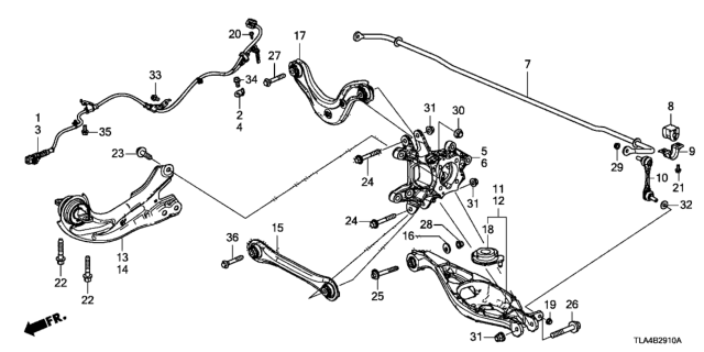2021 Honda CR-V Holder, Stabilizer Bush Diagram for 52308-TR7-A00
