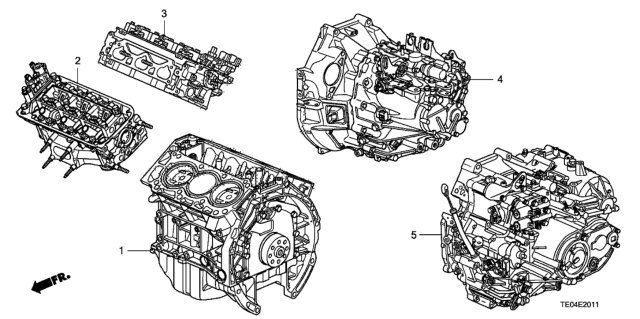 2008 Honda Accord Engine Assy. - Transmission Assy. (V6) Diagram