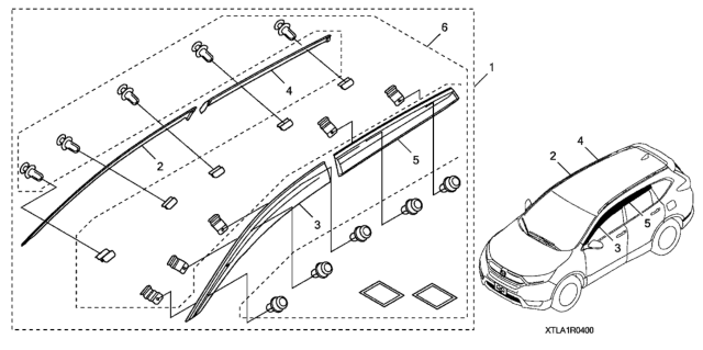 2019 Honda CR-V Door Visor Diagram