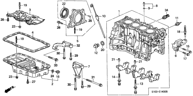 2000 Honda CR-V Dipstick, Oil Diagram for 15650-P3F-A00