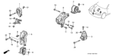 Diagram for 1990 Honda Accord Engine Mount - 50827-SM4-000