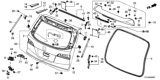 Diagram for Honda Tailgate Lock Actuator Motor - 74800-TP6-A02