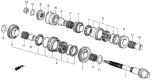 Diagram for Honda CRX Transfer Case Output Shaft Snap Ring - 90603-PE6-000