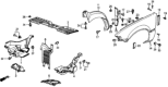 Diagram for Honda CRX Body Mount Hole Plug - 90850-SA7-000