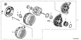 Diagram for Honda Alternator Pulley - 31141-59B-J01