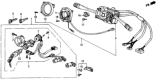 Diagram for 1988 Honda Accord Ignition Lock Cylinder - 35100-SE3-A01