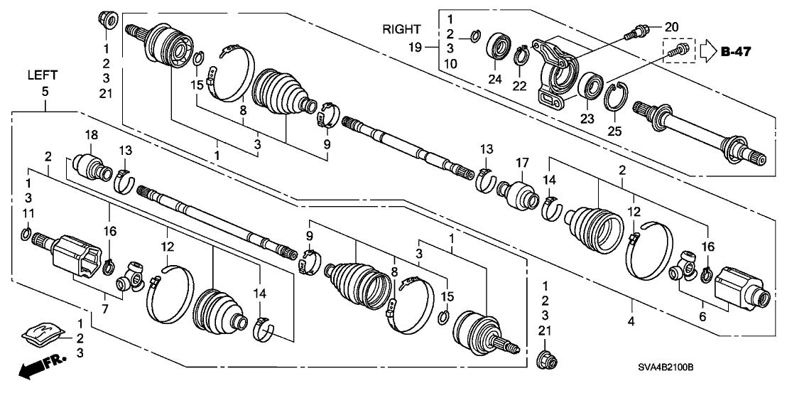 44014-SNE-A22 - Genuine Honda Joint Set, Outboard (Gkn)