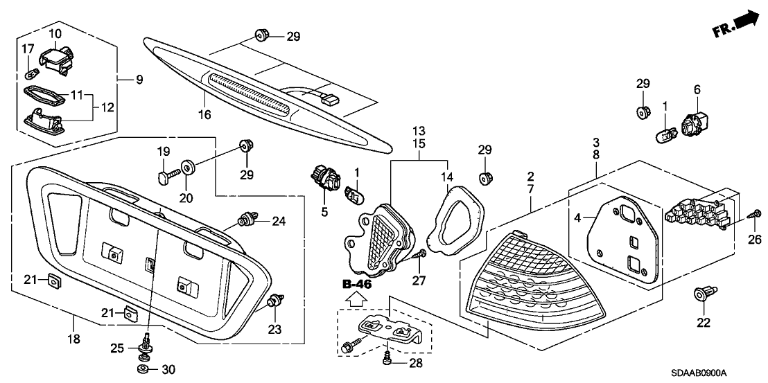 33551-SDA-A32 - Genuine Honda Lamp Unit, L.