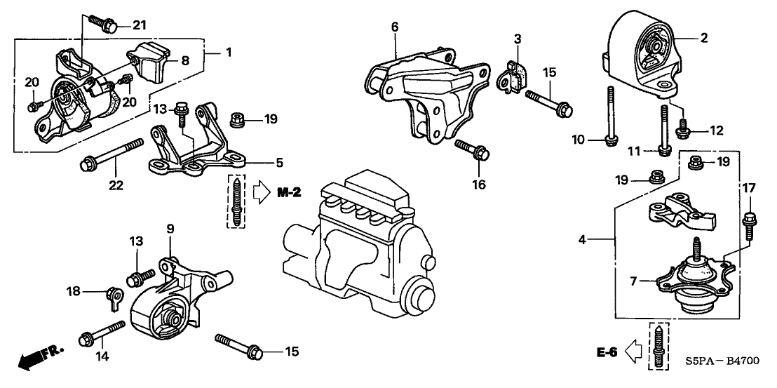 2005 Honda Civic 2 Door EX KA 5MT Engine Mounts - Honda Parts Now