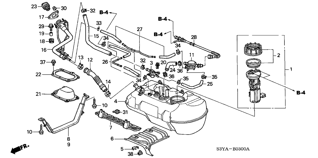 17045-S3Y-A00 - Genuine Honda Module Assy., Fuel Pump