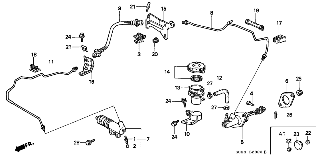 1998 Honda Civic 3 Door DX KA 5MT Clutch Master Cylinder