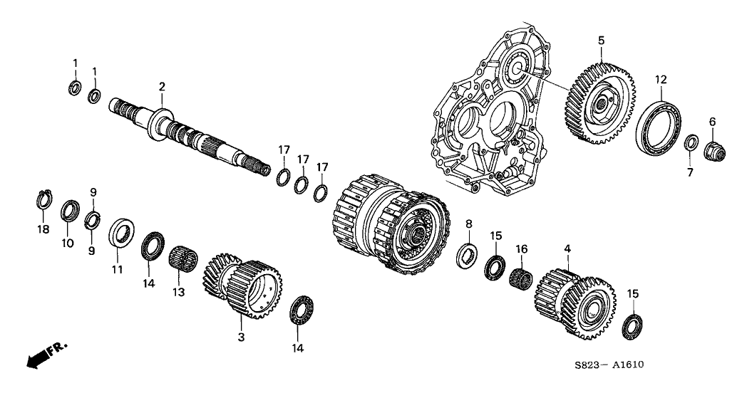 1999 Honda Accord 2 Door EX (V6) KA 4AT AT Secondary Shaft (V6)