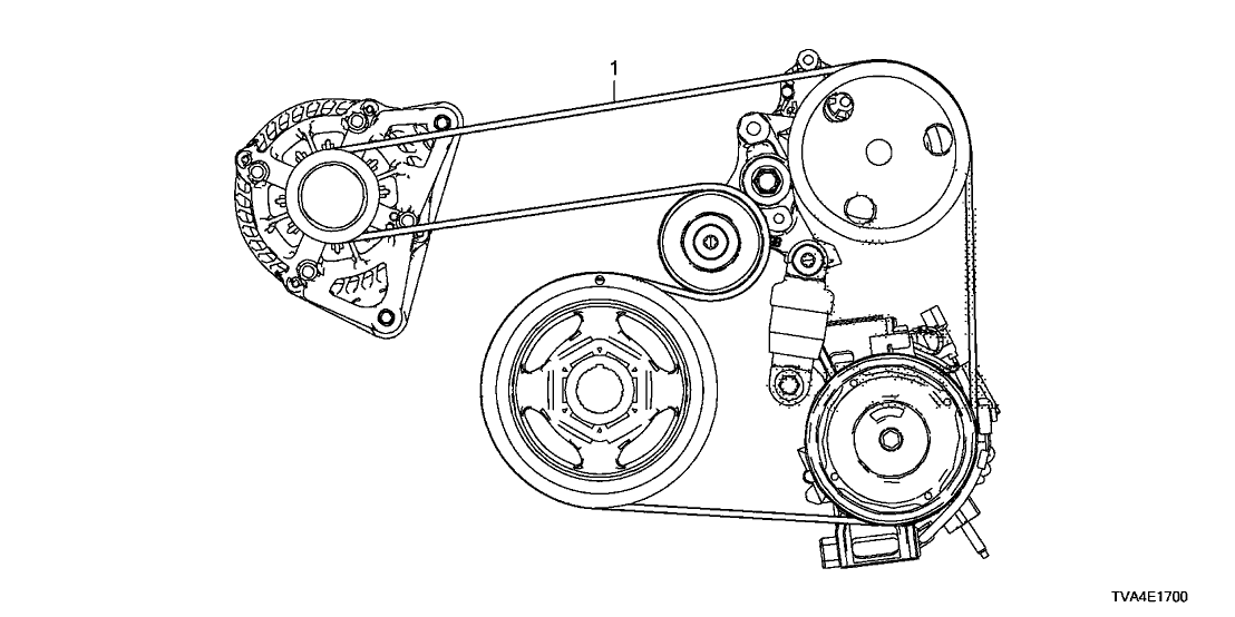 2018 Honda Accord 4 Door LX KA CVT Alternator Belt